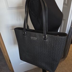 GUESS Black Monogram Tote